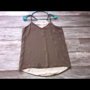 NY&C: Chiffon-Overlay Racerback Top
